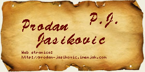 Prodan Jasiković vizit kartica